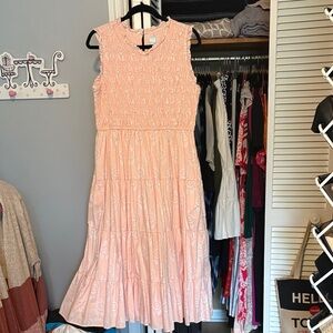 Crown & Ivy Pink Sleeveless Midi Dress